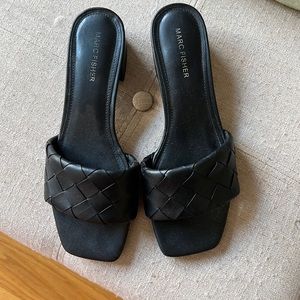 Marc Fisher Balenciaga-Style Weave Block Heel Slide